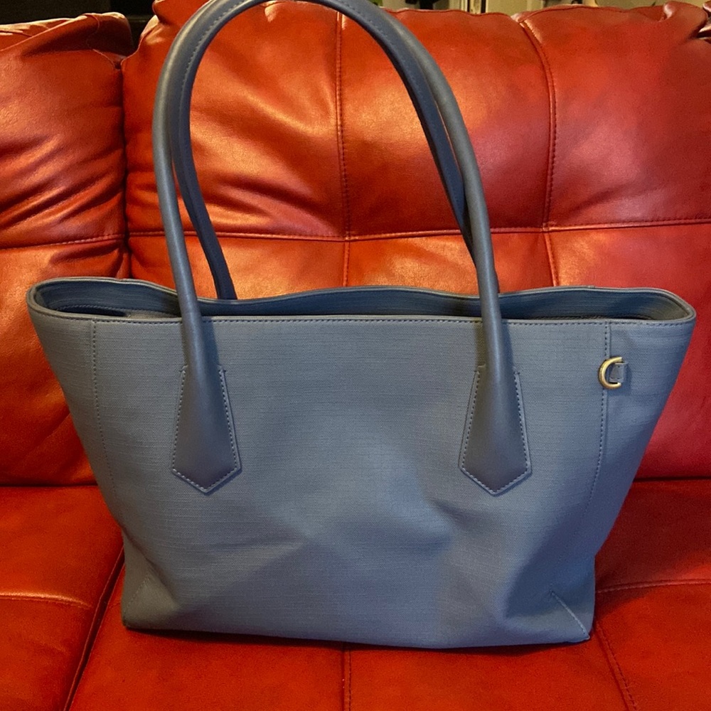Dagne Dover Signature Legend Coated Canvas Ash Blue Laptop, EUC